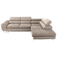 ECKSOFA  in Webstoff Beige  - Beige, Design, Textil/Metall (280/235cm) - Hom`in
