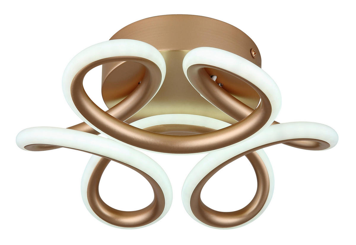 STROPNÍ LED SVÍTIDLO, 26/10 cm  - bílá/šampaňská, Design, kov/plast (26/10cm) - Globo