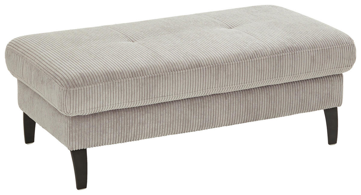 HOCKERTextil Hellgrau  - Hellgrau/Schwarz, Modern, Textil/Metall (130/45/67cm) - Beldomo Style