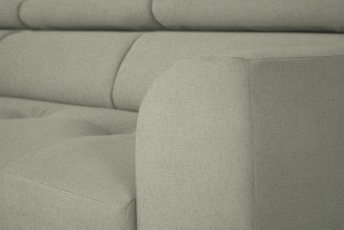 ECKSOFA in Chenille Creme  205/280 cm  - Creme/Schwarz, Design, Textil/Metall (205/280cm) - Xora