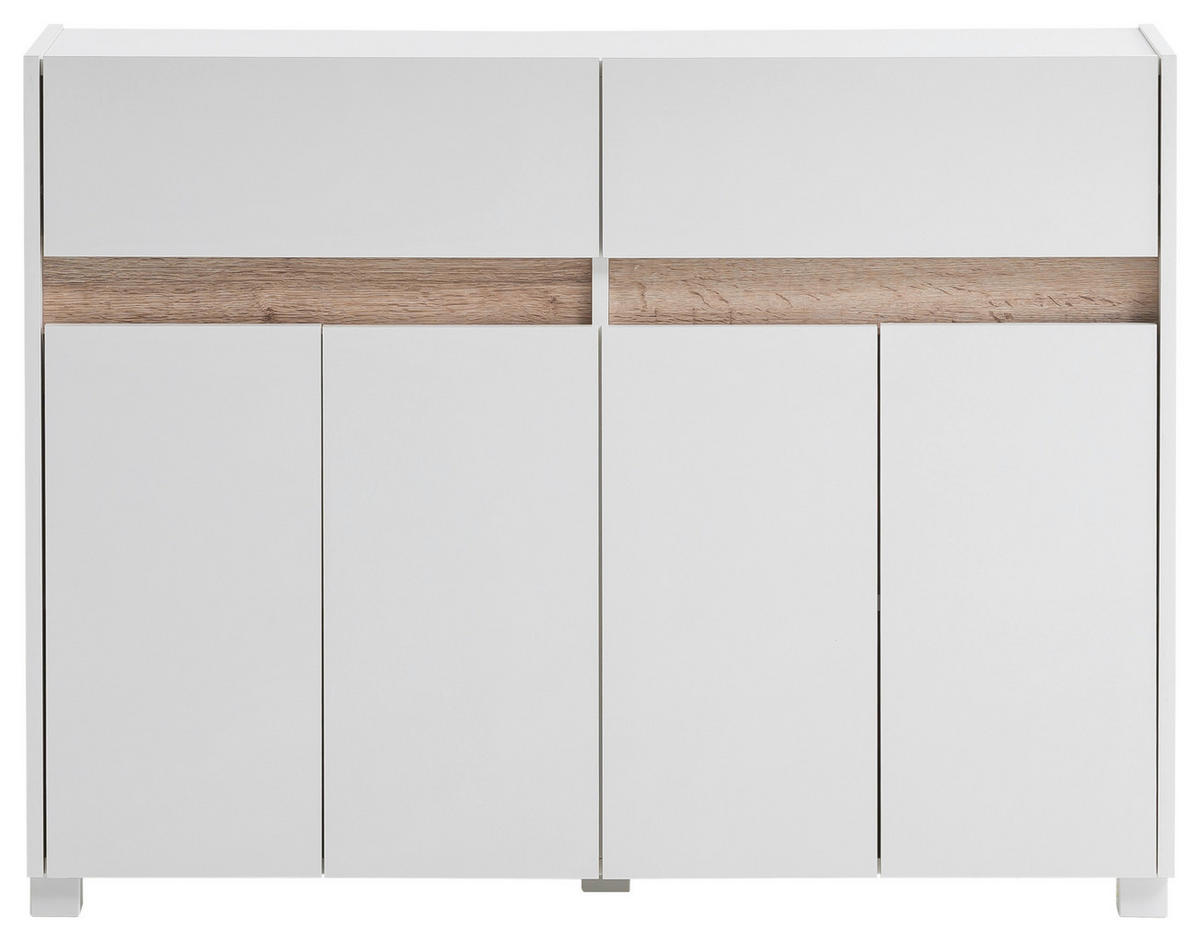 KOMMODE  in 112,2/84,8/33 cm  - Silberfarben/Weiß, Design, Holzwerkstoff/Kunststoff (112,2/84,8/33cm) - MID.YOU
