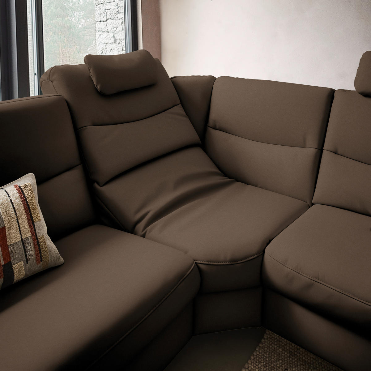 ECKSOFA  in Echtleder Braun  280/249 cm  - Anthrazit/Braun, Design, Leder/Metall (280/249cm) - Himolla Komfortklass