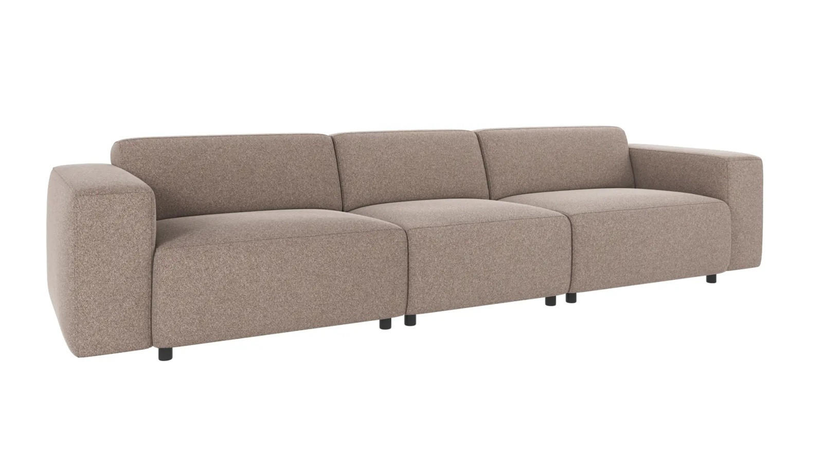 4-SITS SOFFA i beige  - beige/svart, Klassisk, metall/trä (314/70/98cm) - Rowico