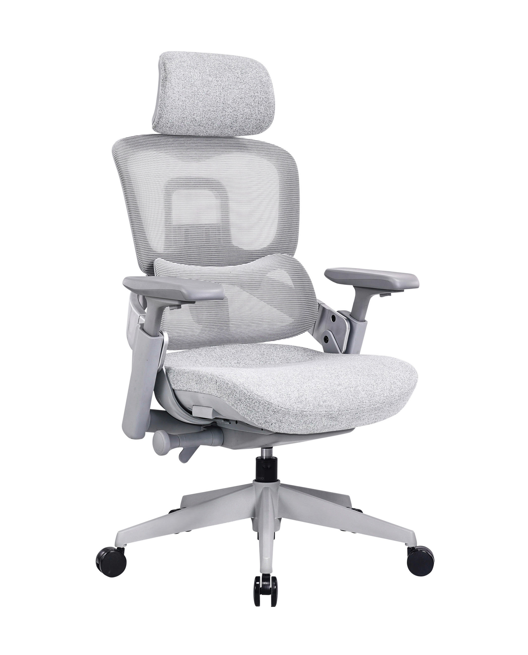 DREHSTUHL Netzbespannung, Webstoff Grau  - Grau, Design, Kunststoff/Textil (65/113-123/66-73cm) - Novel