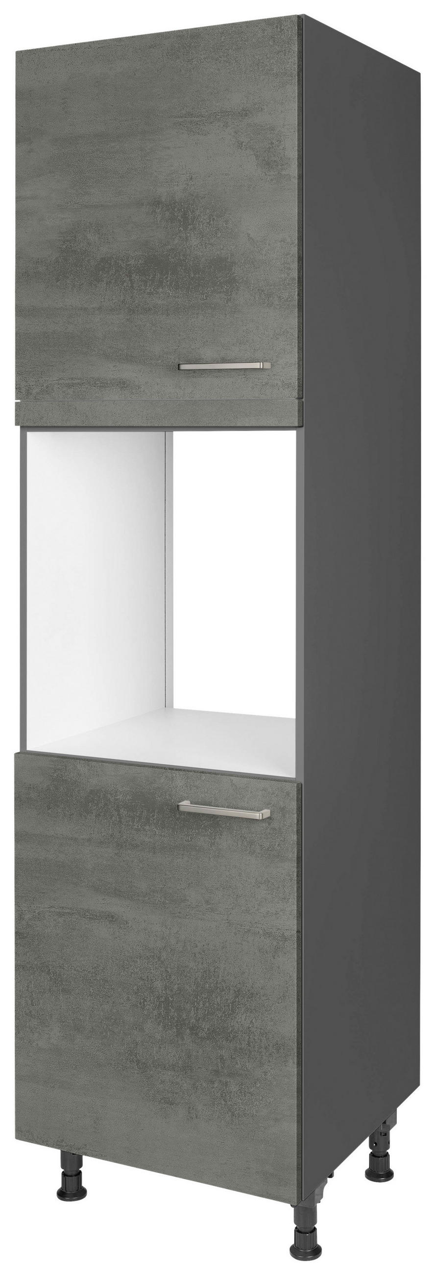 GERÄTEUMBAUSCHRANK 60/216,6/58 cm  in Schieferfarben  - Schieferfarben/Edelstahlfarben, MODERN, Holzwerkstoff/Metall (60/216,6/58cm) - Nobilia