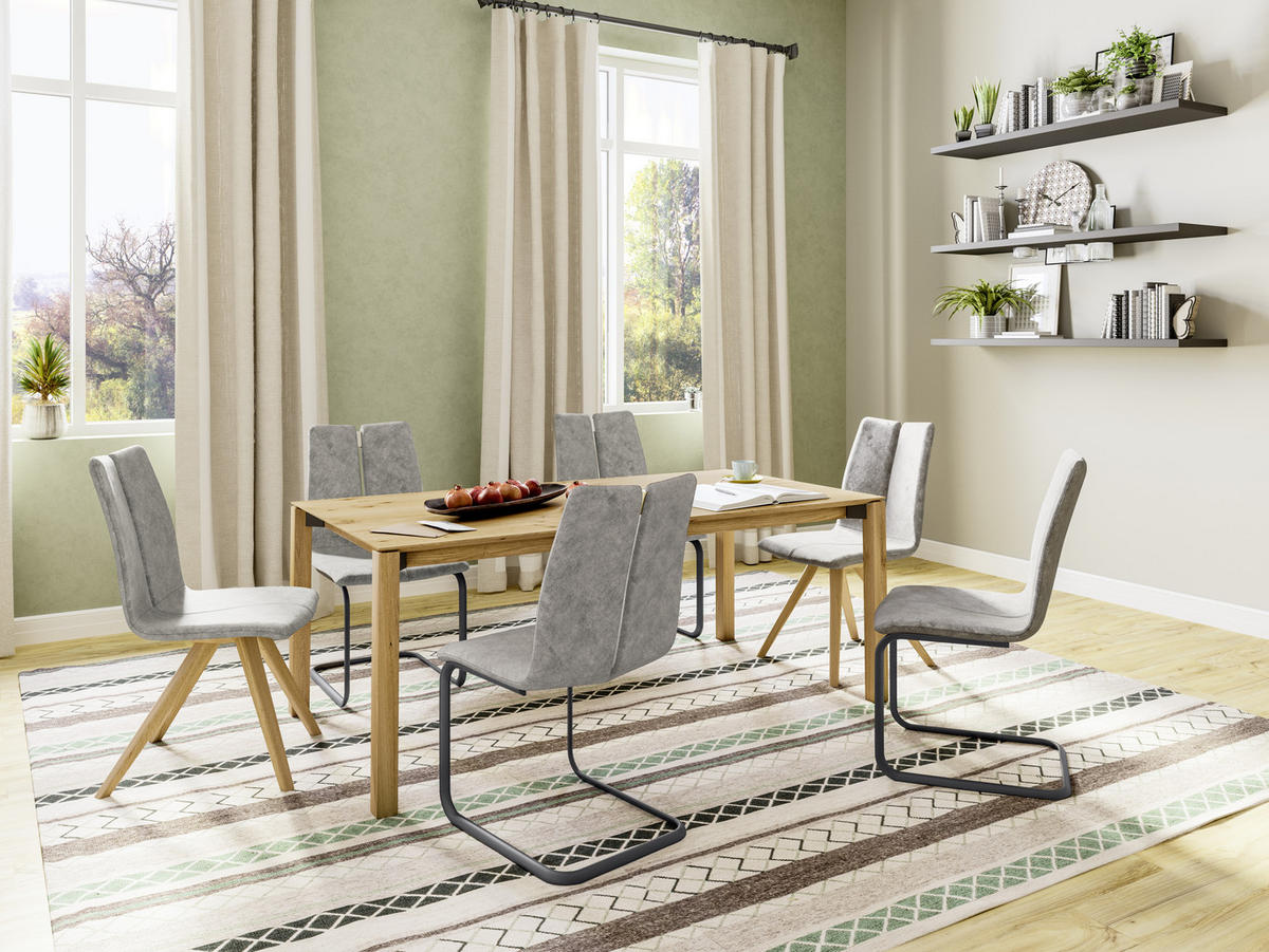 SCHWINGSTUHL  in Stahl Velours  - Anthrazit/Grau, Design, Textil/Metall (47/91/60cm) - Venjakob