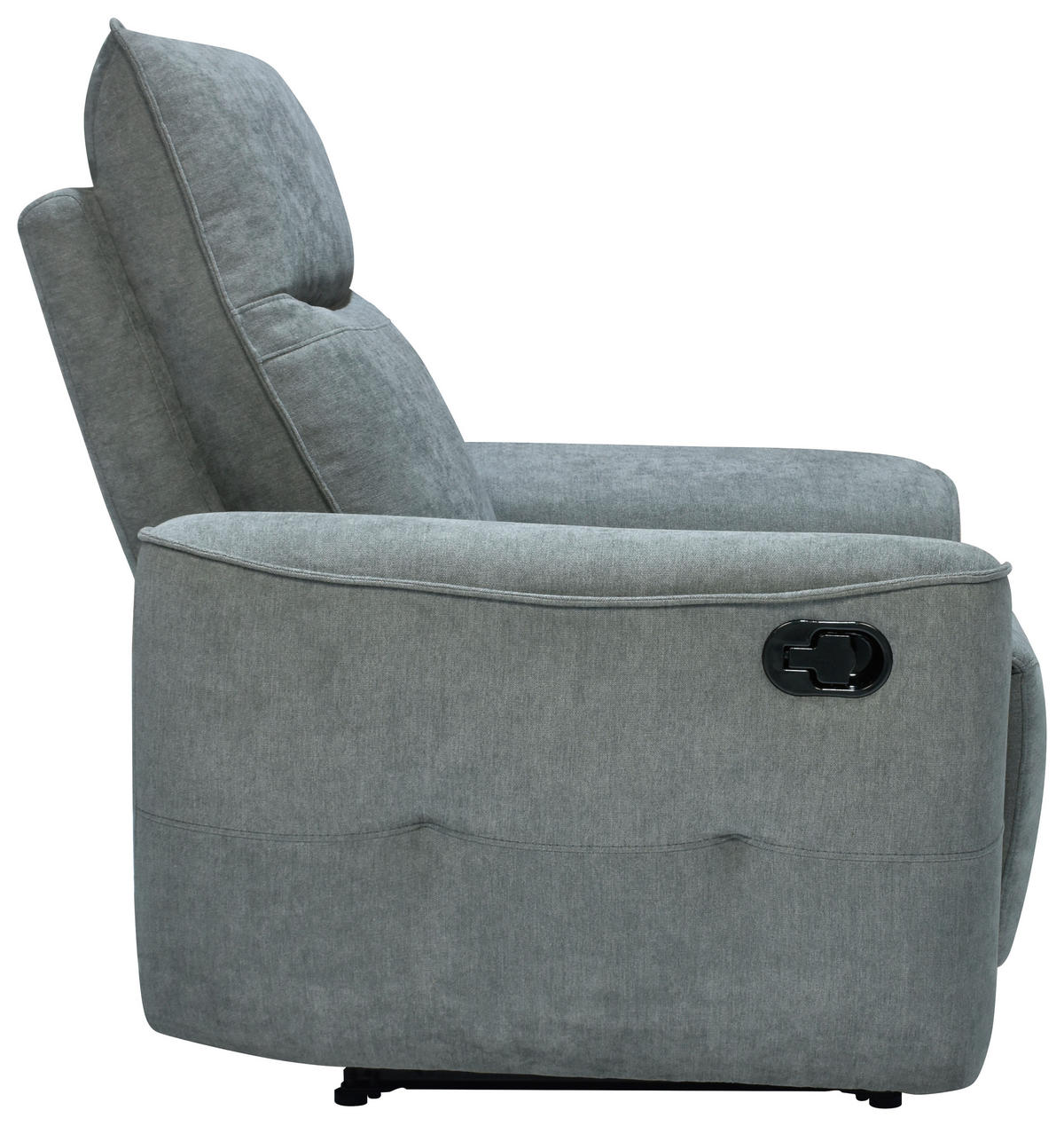 SCAUN DE RELAXARE in metal, textil gri  - negru/gri, Konventionell, metal/textil (100/99/96cm) - Celina Home