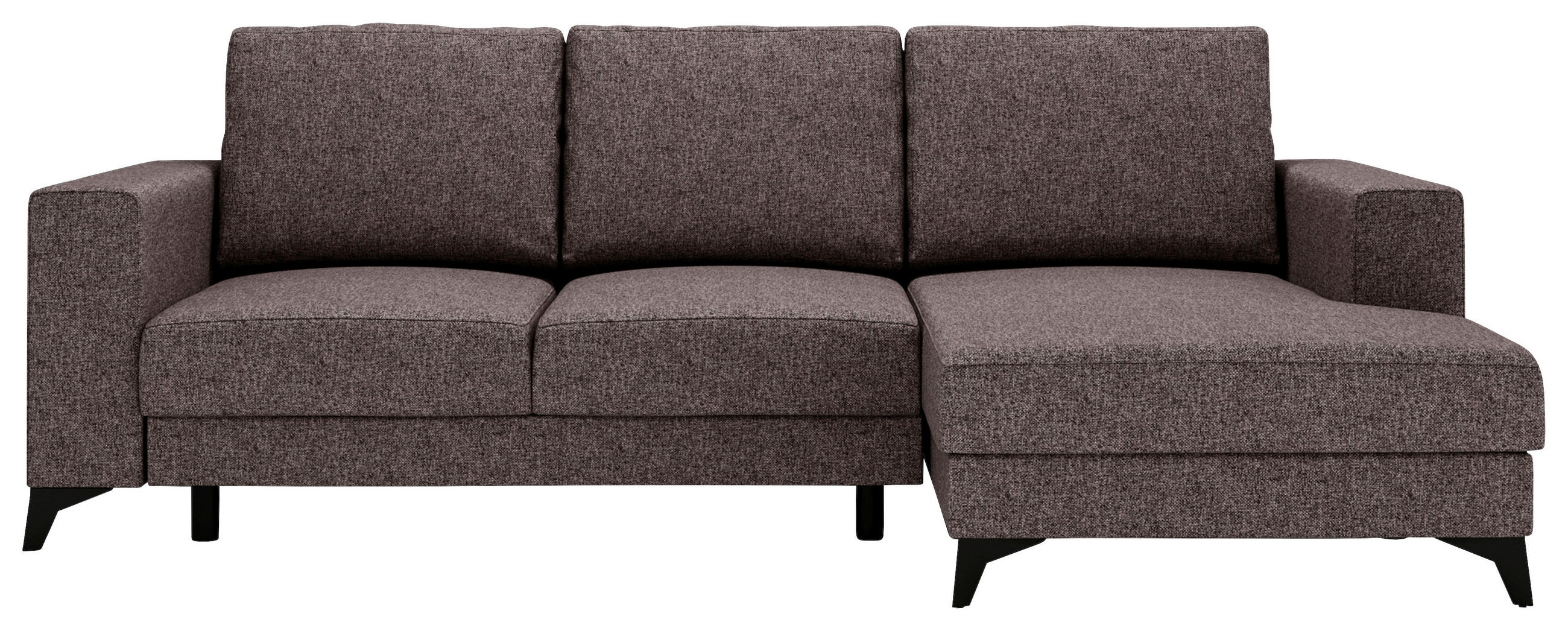 ECKSOFA Braun Flachgewebe  - Schwarz/Braun, Design, Textil/Metall (244/156cm) - Livetastic