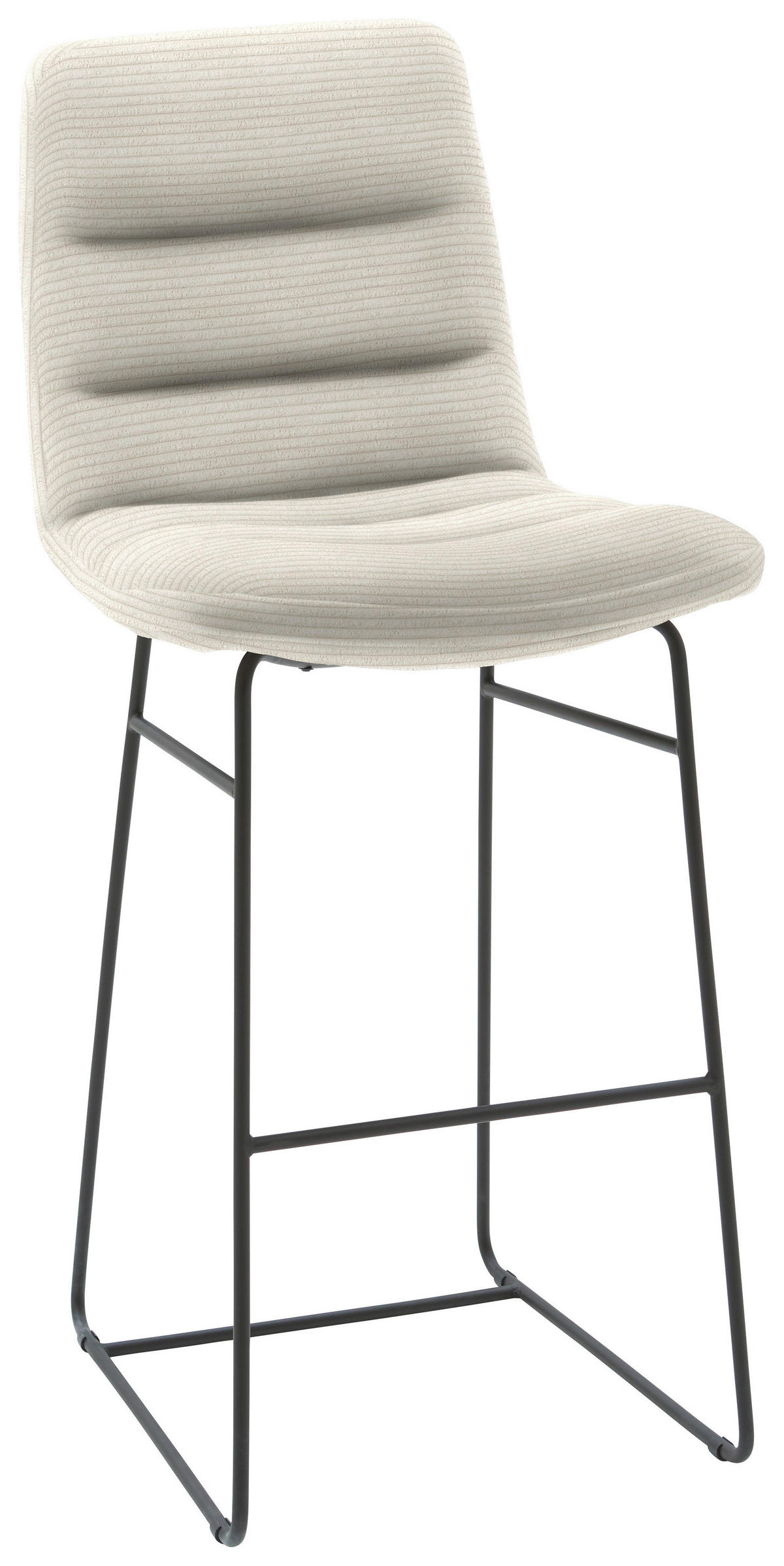 BARHOCKER in Textil Naturfarben  - Schwarz/Naturfarben, Design, Textil/Metall (52/122/66cm) - Dieter Knoll