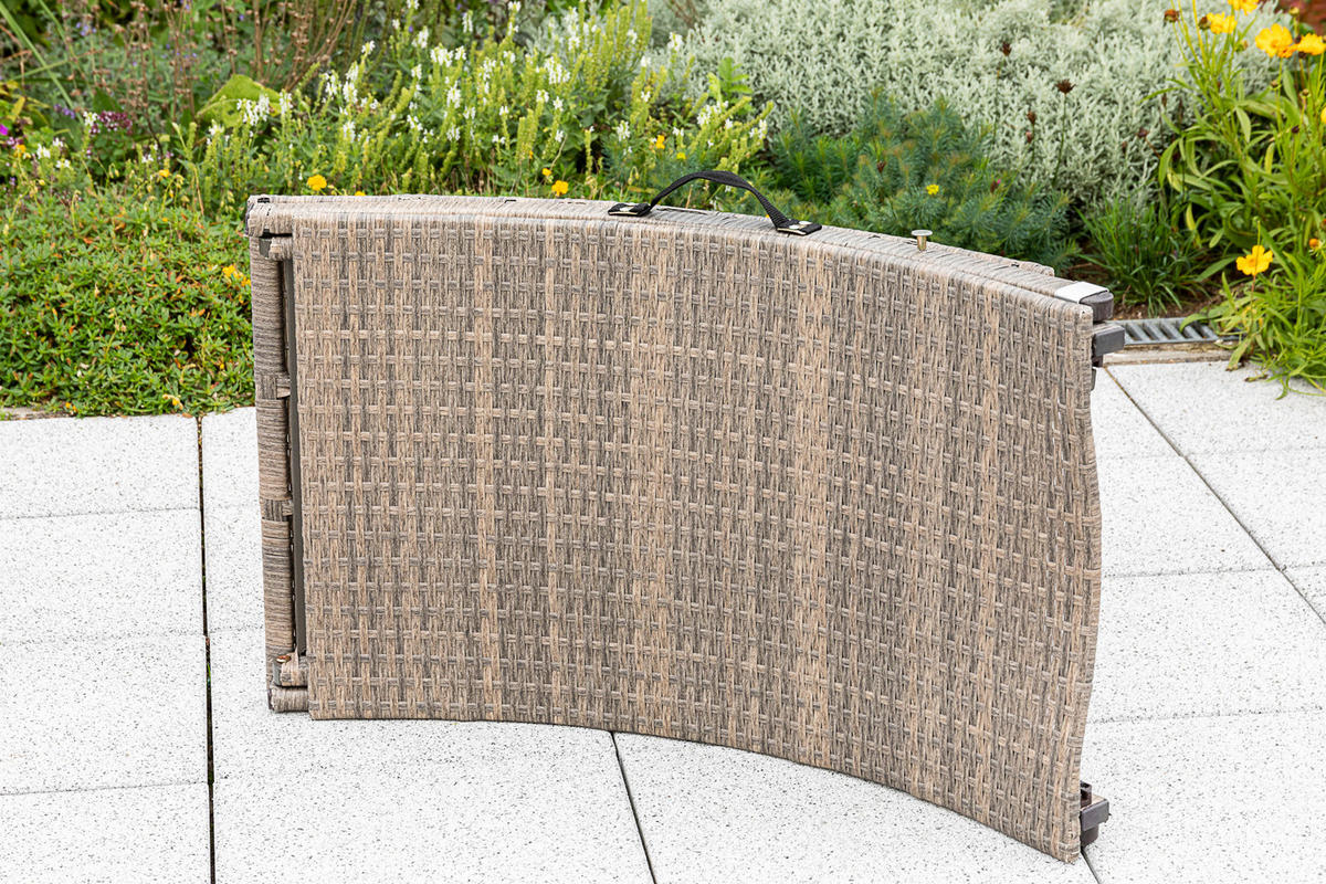 GARTENLIEGE 172/62/54 cm  - Naturfarben/Grau, MODERN, Kunststoff/Metall (172/62/54cm) - Gardenson