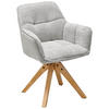 ARMLEHNSTUHL in Holz, Textil Eichefarben, Hellgrau  - Eichefarben/Hellgrau, LIFESTYLE, Holz/Textil (63/83/61cm) - MID.YOU