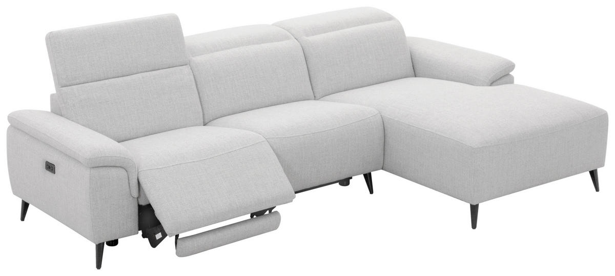 ROHOVÁ SEDAČKA, dřevo, kov, plast, textil, světle šedá, šedobílá - černá/světle šedá, Design, kov/dřevo (270/171cm) - Xora