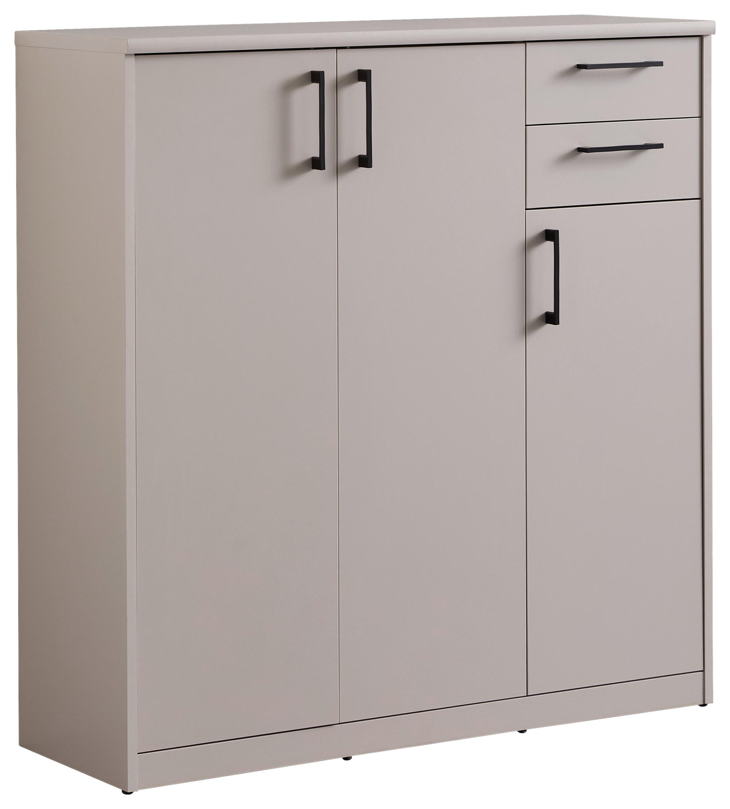 KOMMODE  in 106/110/36 cm  - Kaschmir/Silberfarben, Basics, Holzwerkstoff/Kunststoff (106/110/36cm) - Xora