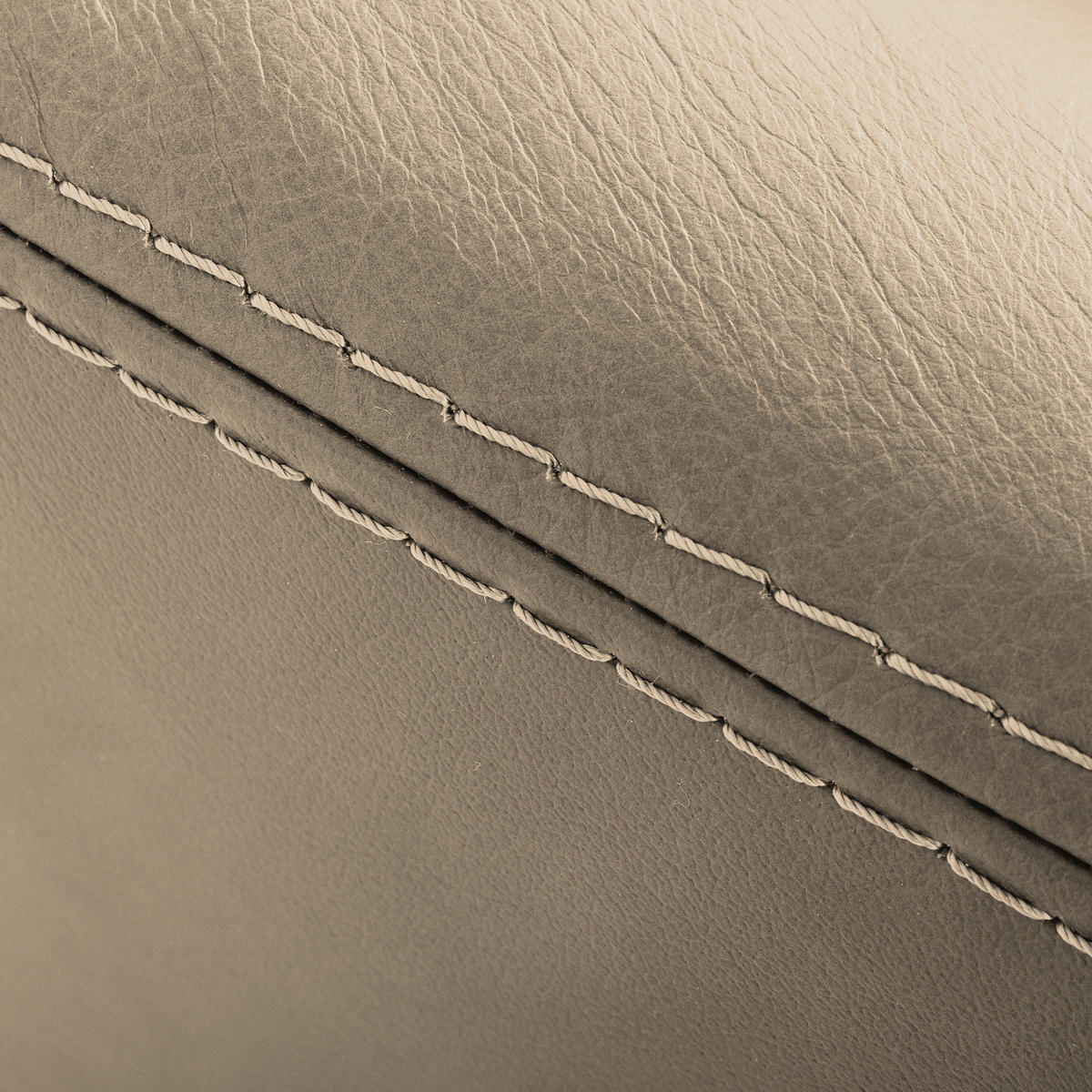 SESSELSET Echtleder Hellgrau  - Hellgrau/Kirschrot, Design, Leder/Metall (67/87/74cm) - Livetastic