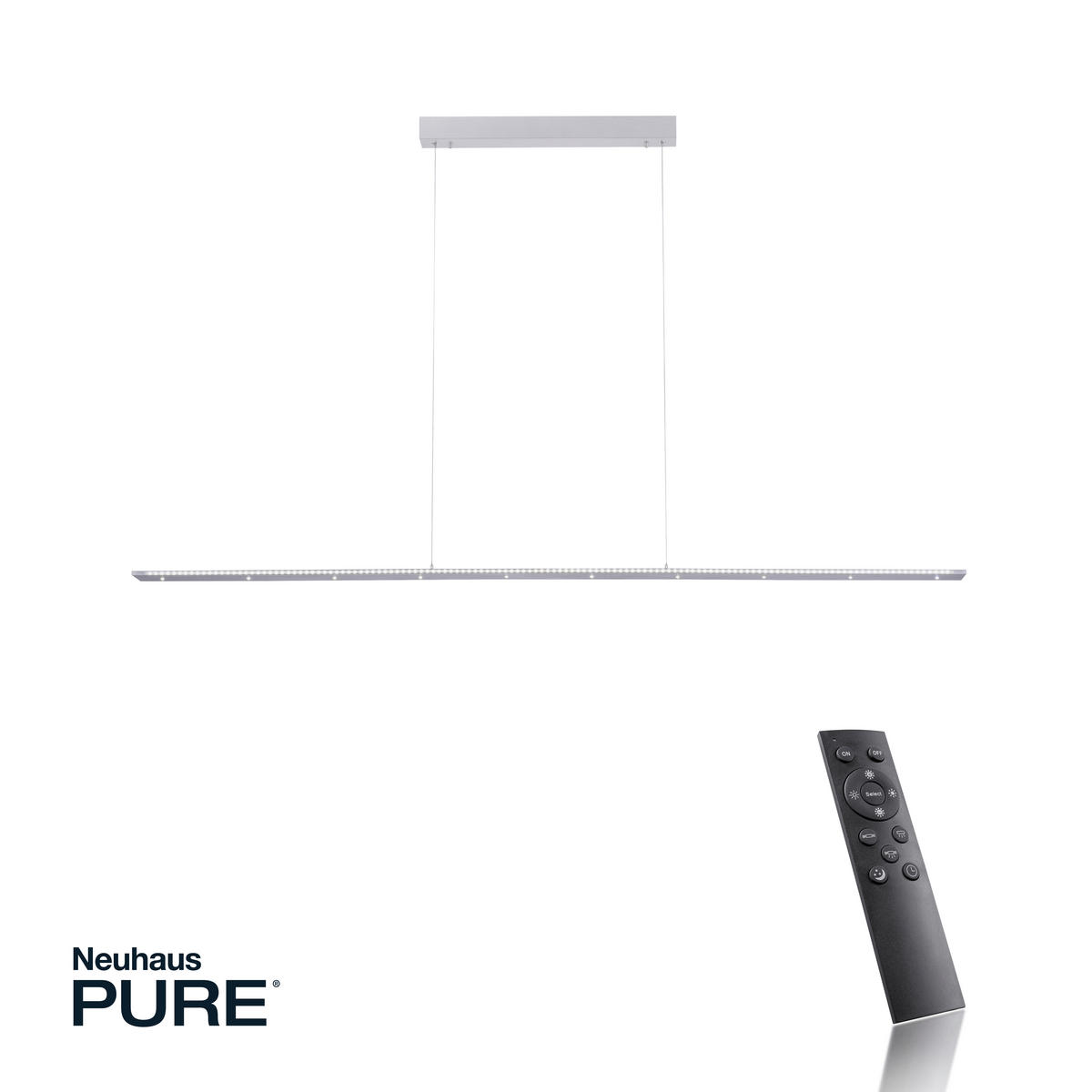 LED-HÄNGELEUCHTE PURE-COSMO 140/8/200 cm   - Alufarben, Design, Kunststoff/Metall (140/8/200cm)