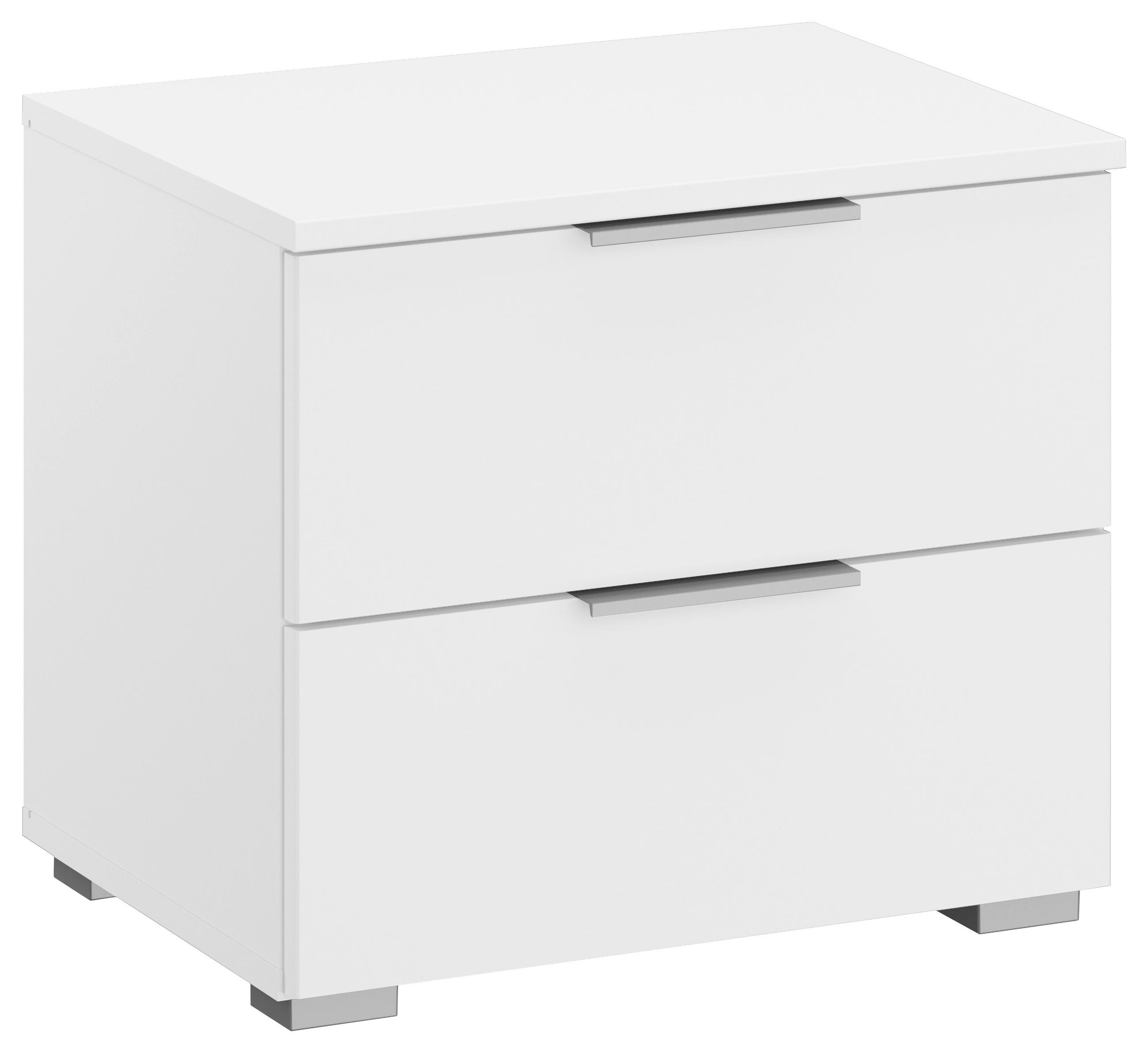 NOČNÍ STOLEK, bílá, 40/42/42 cm - bílá/barvy hliníku, Moderní, kompozitní dřevo (40/42/42cm) - Rauch Möbel