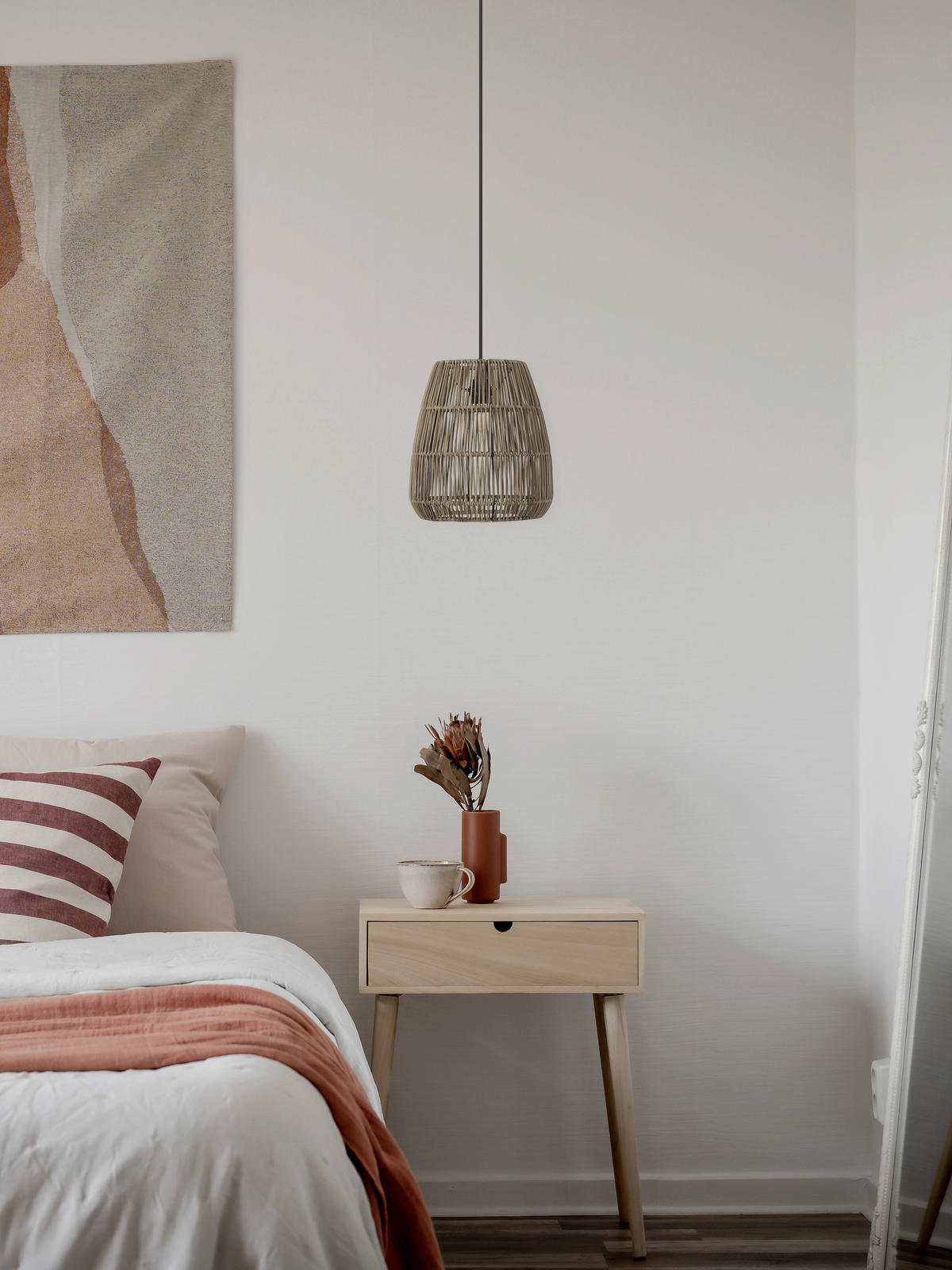 HÄNGLAMPA PR Home SAIGON 18 cm  - grå/naturfärgad, Natur, plast (18cm)