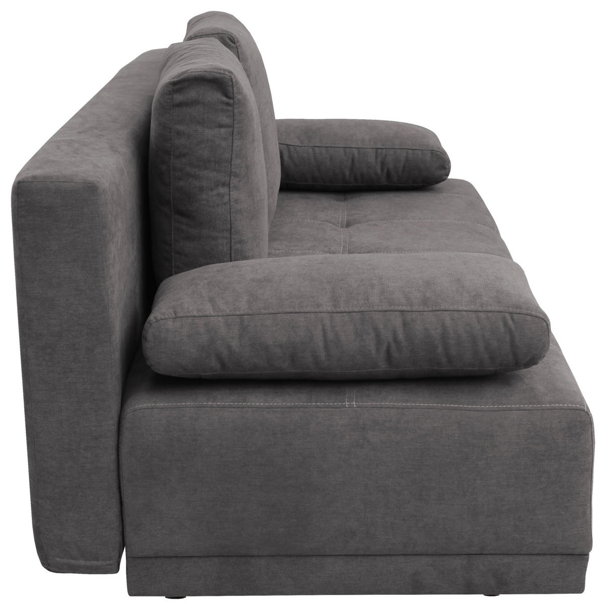 SCHLAFSOFA in Samt Graubraun  - Chromfarben/Graubraun, Design, Kunststoff/Textil (194/77/89cm) - MID.YOU
