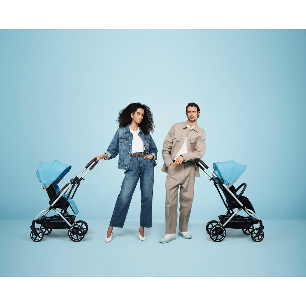 Thumbnail - cybex Gold Buggy Eezy S Twist+2, Schwarz, Textil, 45x105x80.5 cm, UV 50+, Fußstütze abklappbar, 5-Punkte-Gurt, für Babys...