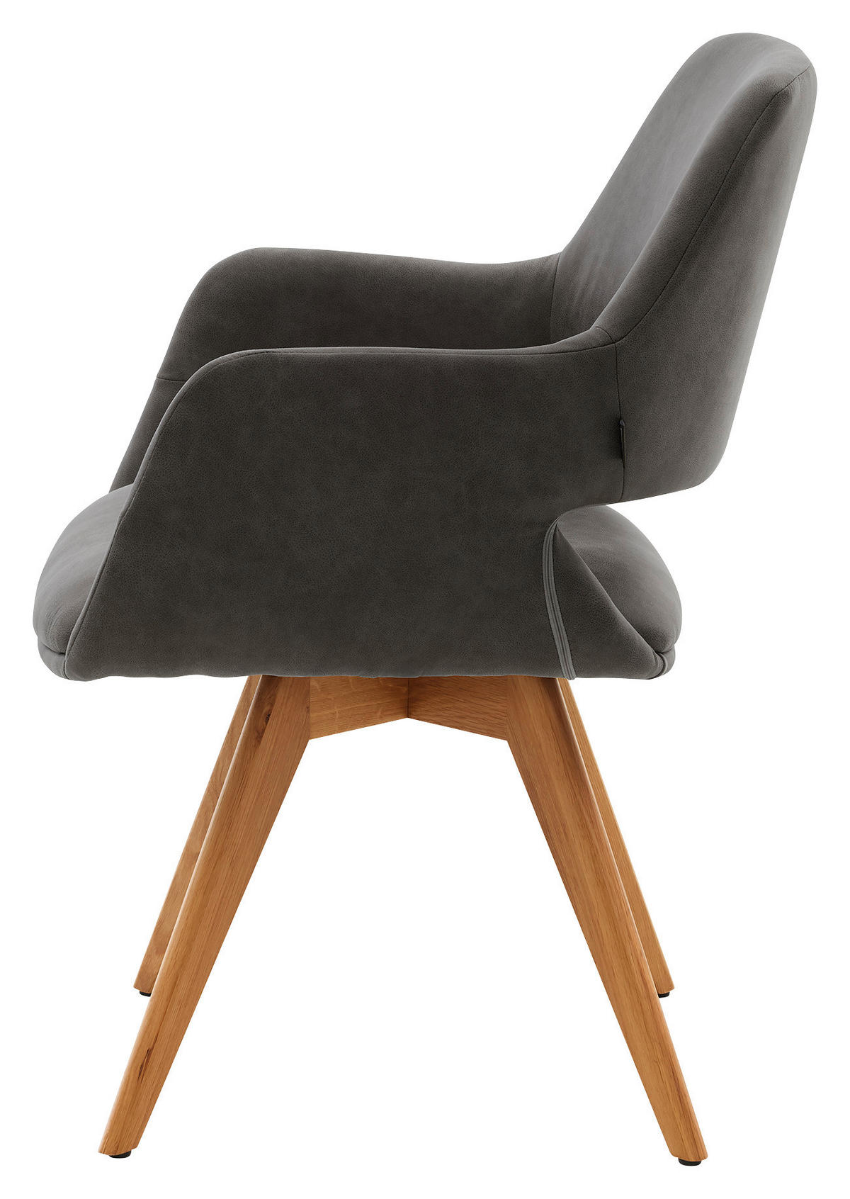 ARMLEHNSTUHL , Stoffauswahl, Sitzfläche 180° drehbar, automatische Rückholfunktion , Mikrofaser  - Schlammfarben, Design, Holz/Textil (62/83/62cm) - Musterring