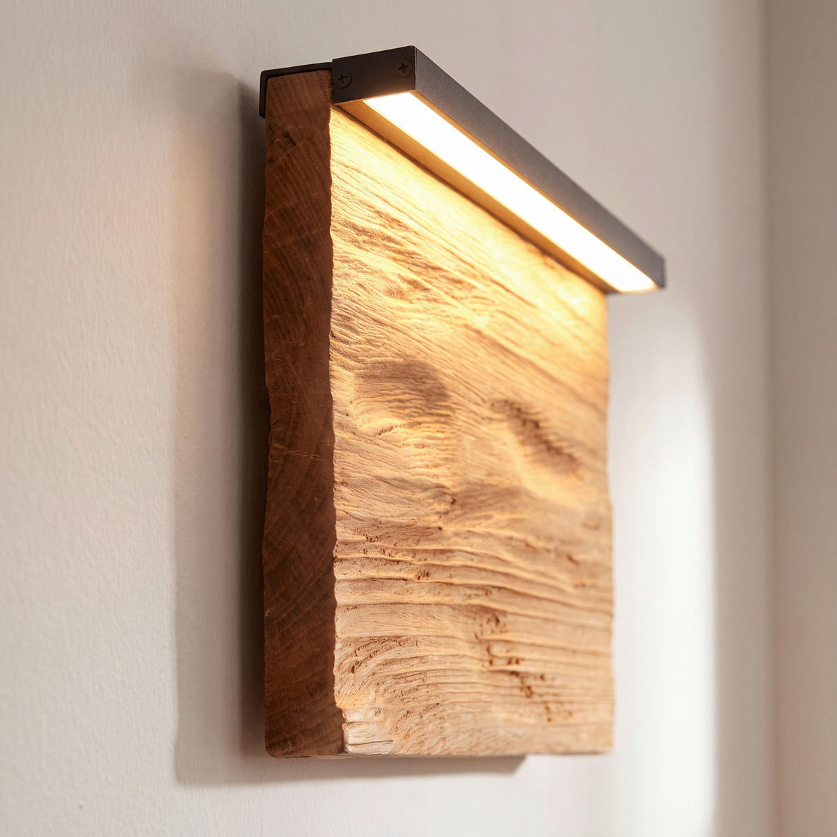 LED-WANDLEUCHTE KALEA 20/7,5/15 cm   - Schwarz/Kieferfarben, Natur, Holz/Metall (20/7,5/15cm) - Trio Leuchten