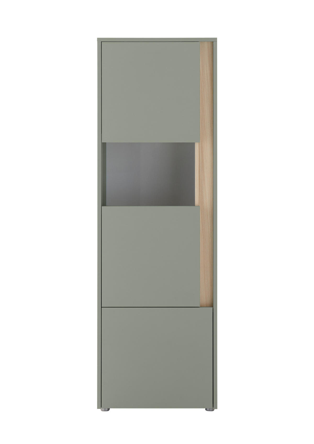 VITRINE  in Grün, Eichefarben  - Eichefarben/Schwarz, Design, Holzwerkstoff/Kunststoff (50/157/40cm) - Modante