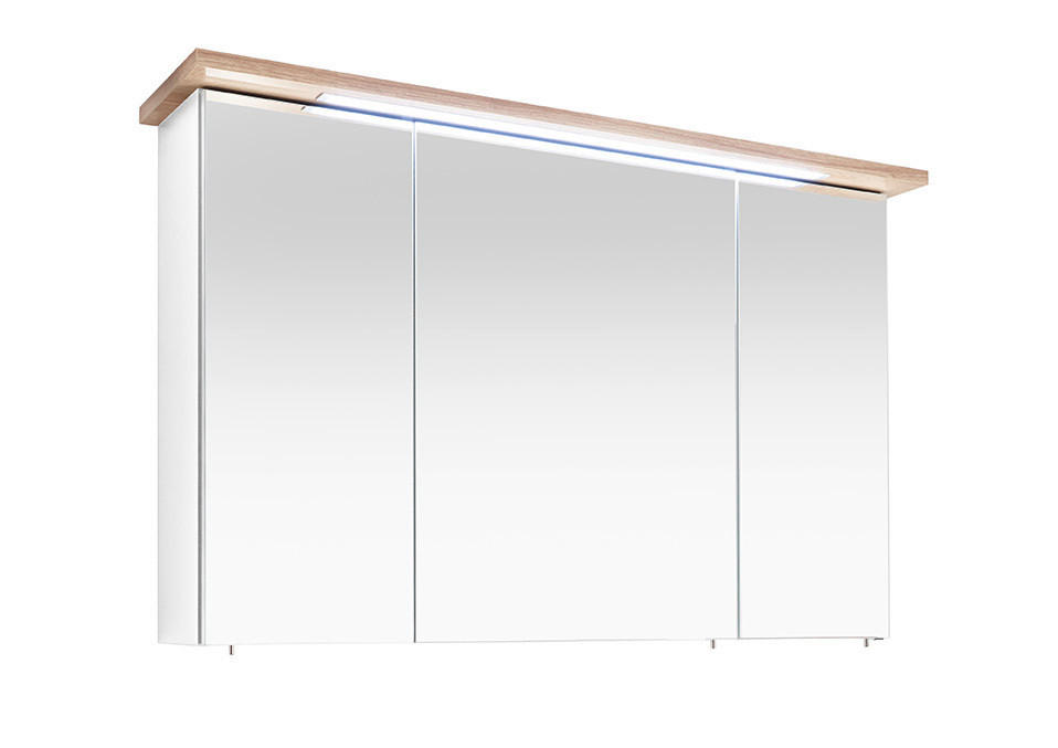 SPIEGELSCHRANK 110,0/72,0/20,0 cm  - Eichefarben/Weiß, Design, Glas/Holzwerkstoff (110,0/72,0/20,0cm) - Xora