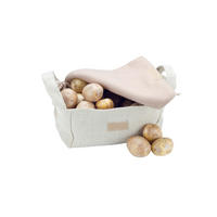 KORB - Beige/Braun, Basics, Holz/Textil