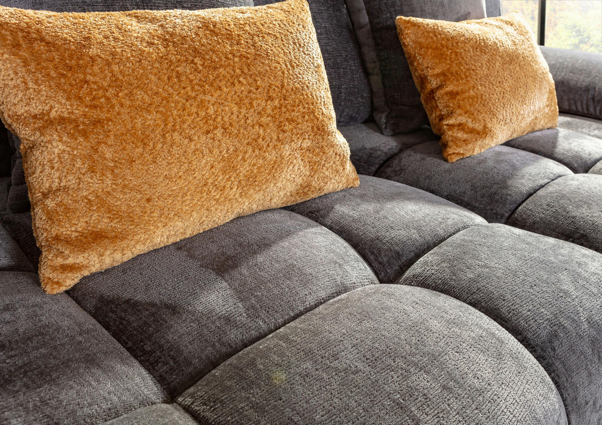BIG SOFFA i chenille antracit  - svart/antracit, Design, textil/plast (265/67/130cm) - home24