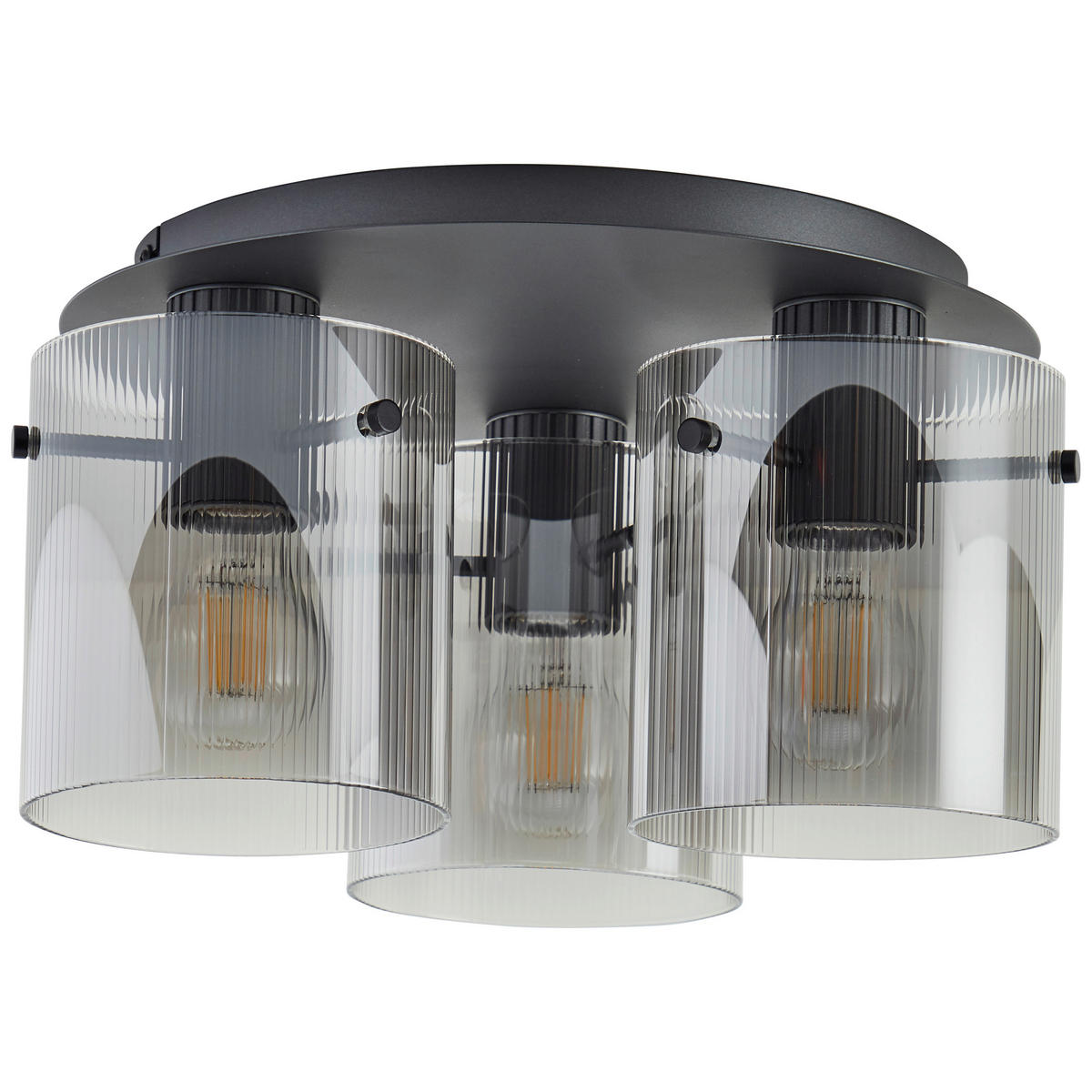 DECKENLEUCHTE 37/20 cm   - Anthrazit, LIFESTYLE, Glas/Metall (37/20cm) - Brilliant