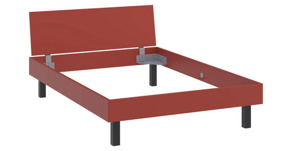 BETT 140/200 cm  in Rot, Koralle  - Koralle/Rot, Design, Holzwerkstoff/Metall (140/200cm) - Xora