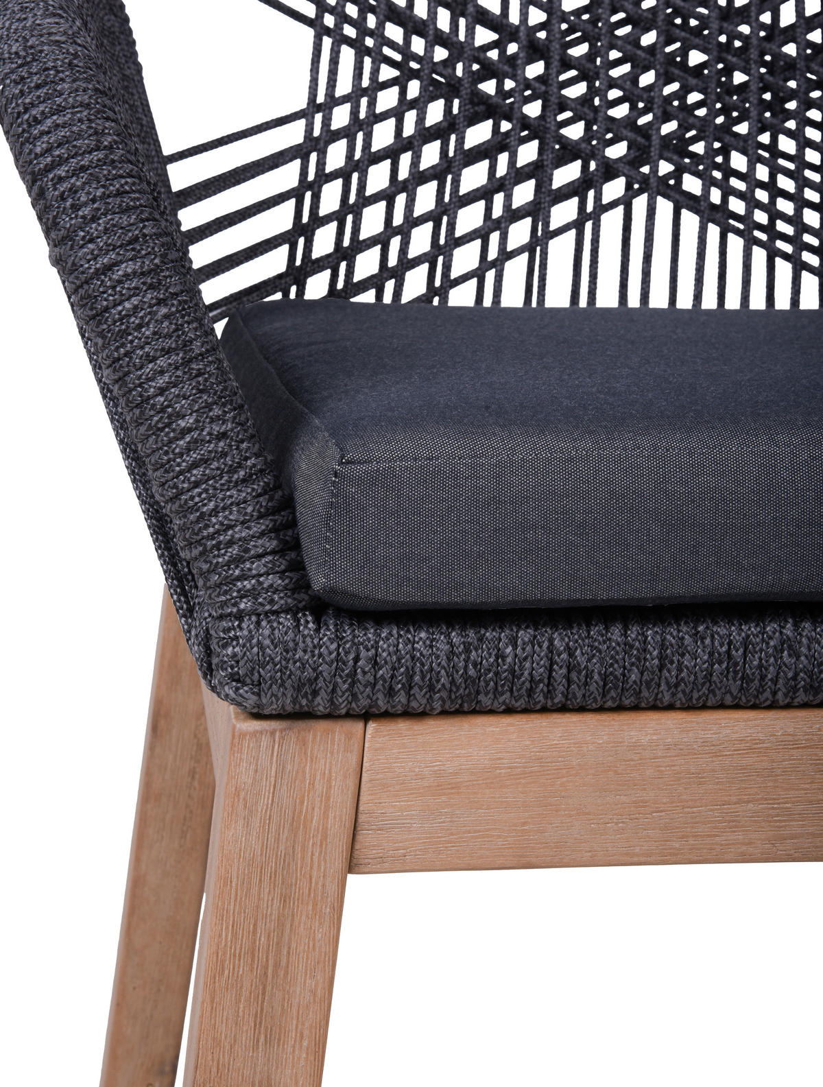 GARTENSTUHL-SET Holz, Textil Braun, Grau  - Braun/Grau, Basics, Holz/Textil (60/84/68cm) - Gardenson