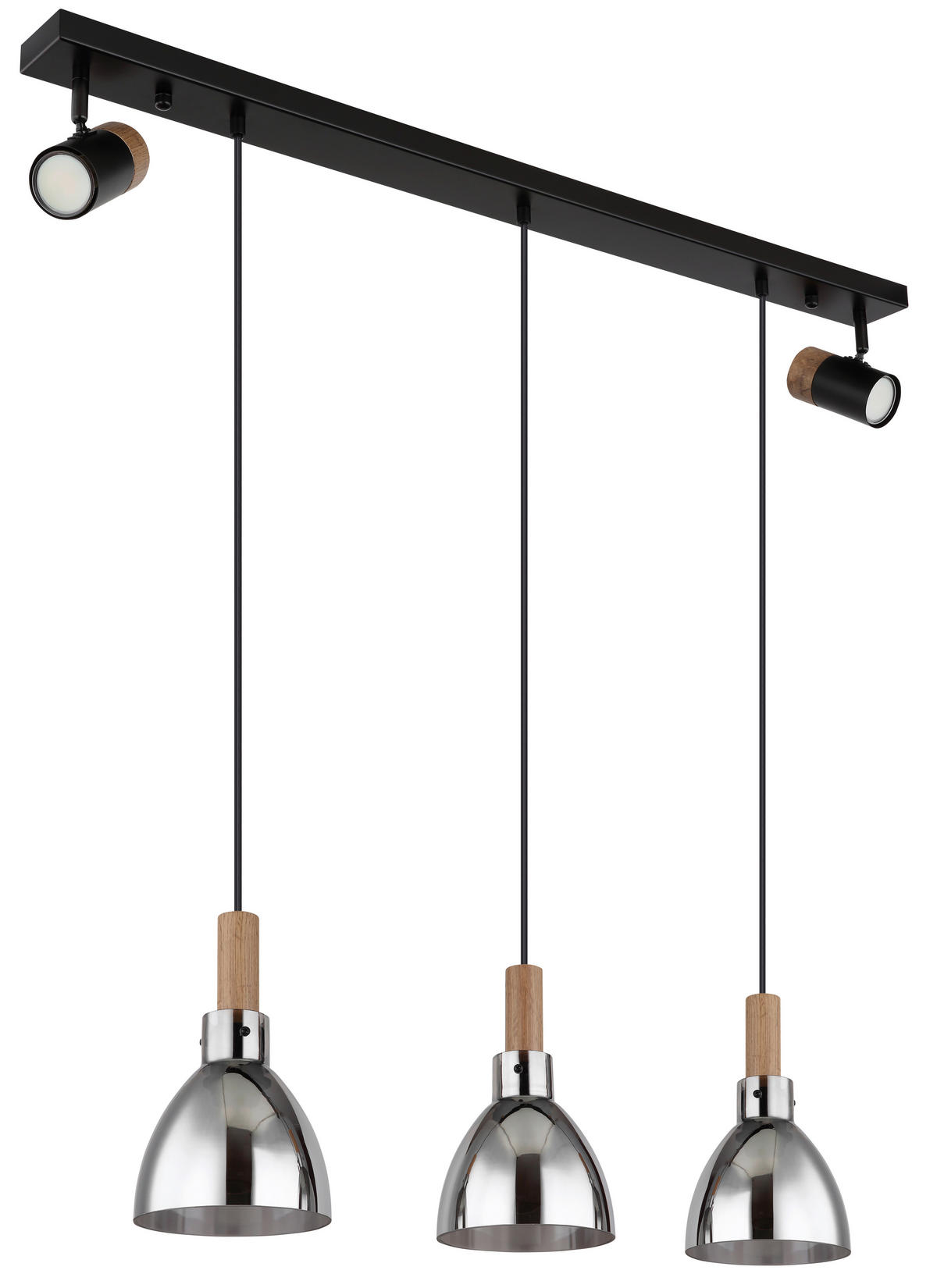 HÄNGLAMPA 97/16/120 cm  - svart, Design, metall/trämaterial (97/16/120cm) - Globo