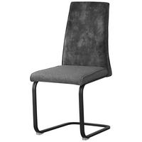 SCHWINGSTUHL  in Eisen Mikrofaser, Leinenoptik  - Dunkelgrau/Schwarz, KONVENTIONELL, Holz/Textil (46/94/62cm) - MID.YOU