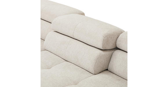 ECKSOFA Naturfarben Flachgewebe - Chromfarben/Naturfarben, KONVENTIONELL, Textil/Metall (224/282cm) - Hom`in