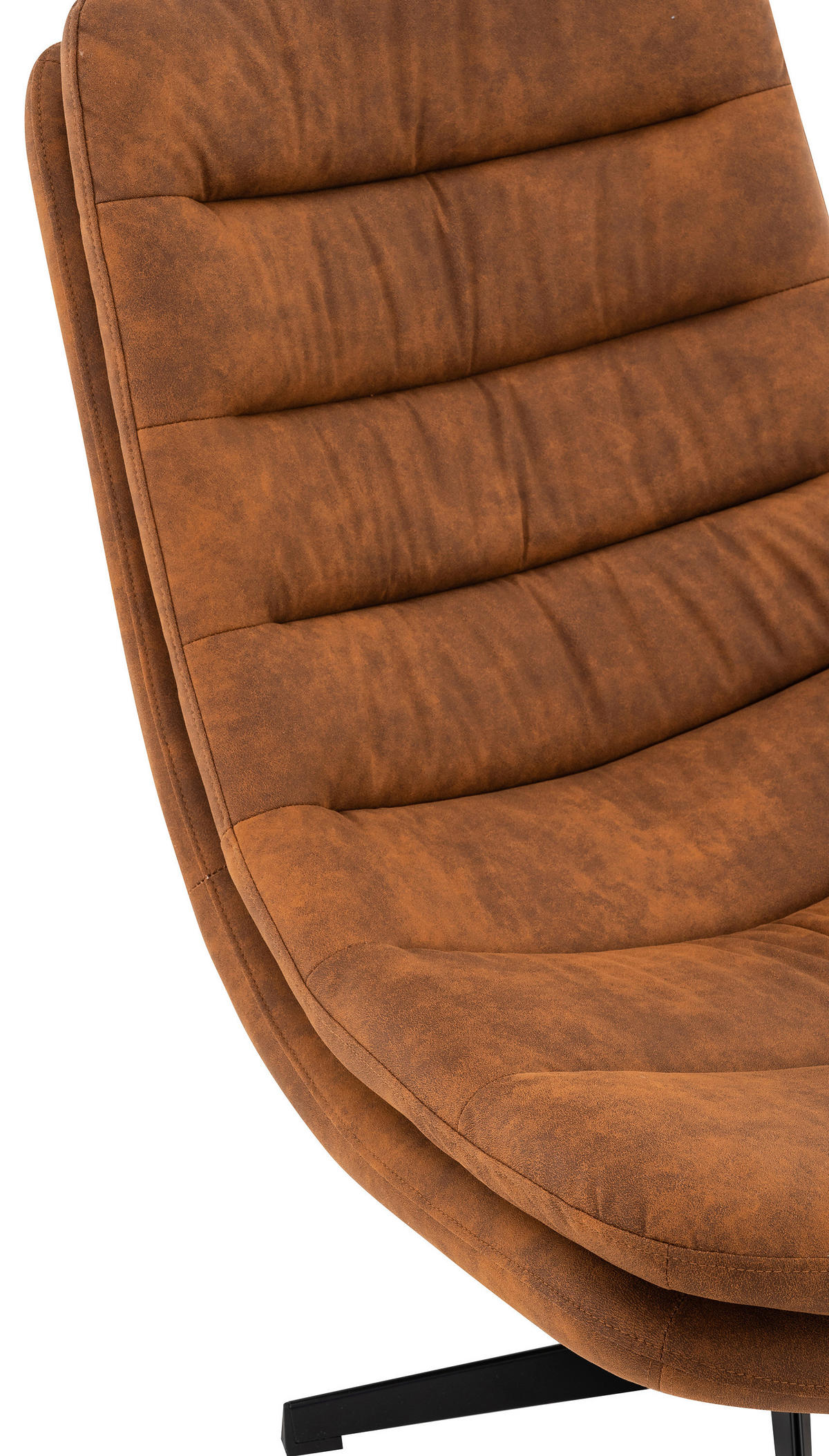 SESSEL in Webstoff Cognac  - Cognac/Schwarz, MODERN, Textil/Metall (81/91/94cm) - Livetastic