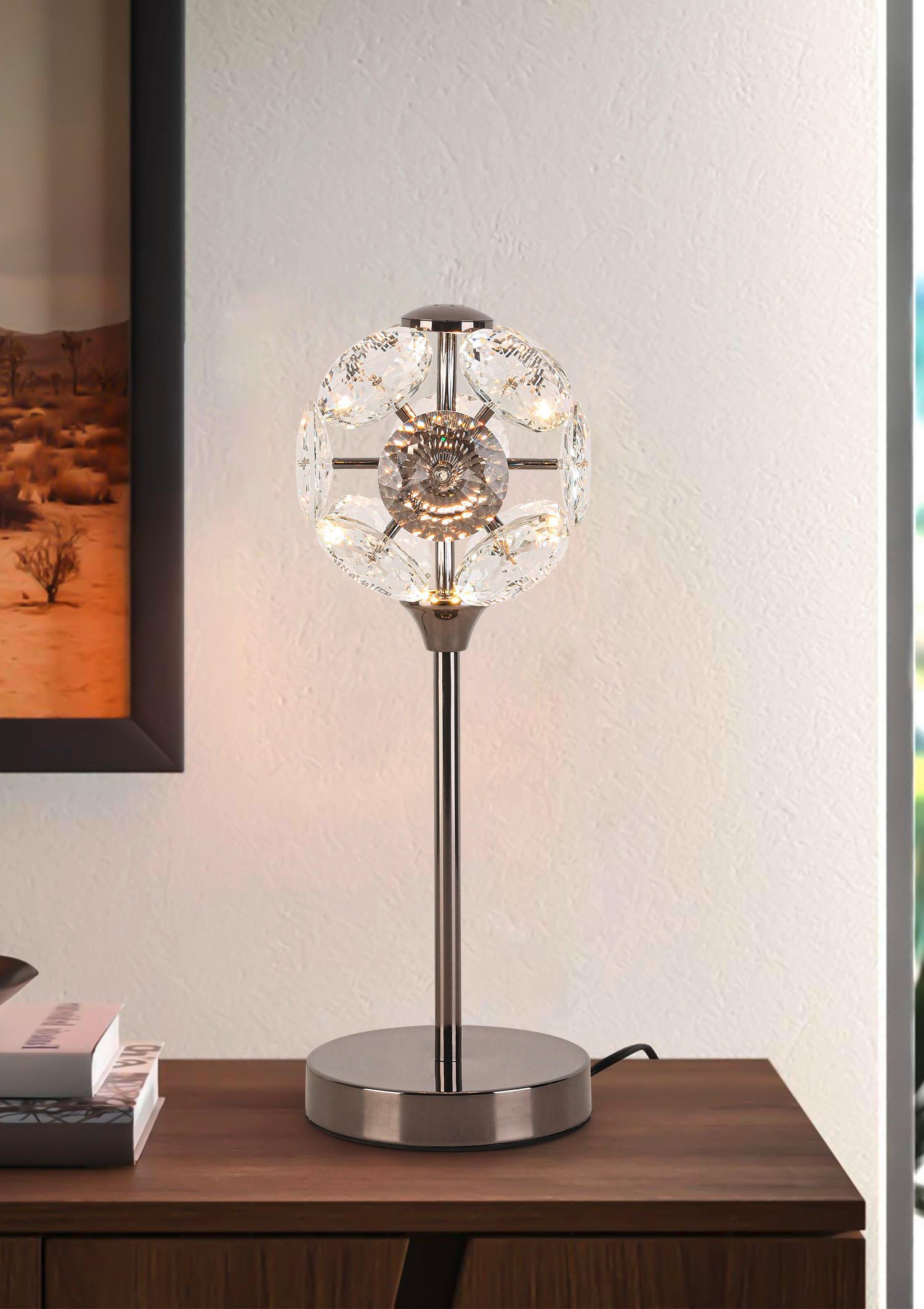 LED ASZTALI LÁMPA - króm, Trend, Üveg/fém (15/39cm) - Ambiente