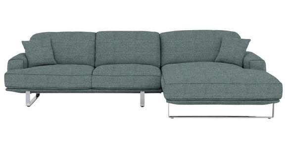 ECKSOFA Anthrazit Webstoff  - Anthrazit, Design, Textil/Metall (304/184cm) - Dieter Knoll