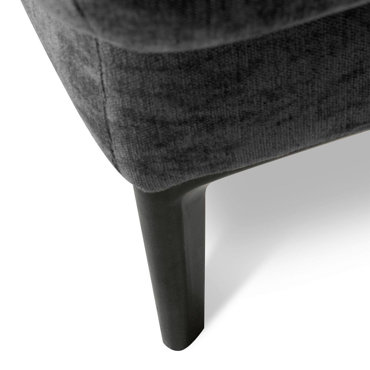 ECKSOFA  Webstoff Schwarz  - Schwarz, Design, Textil/Metall (268/195cm) - Livetastic