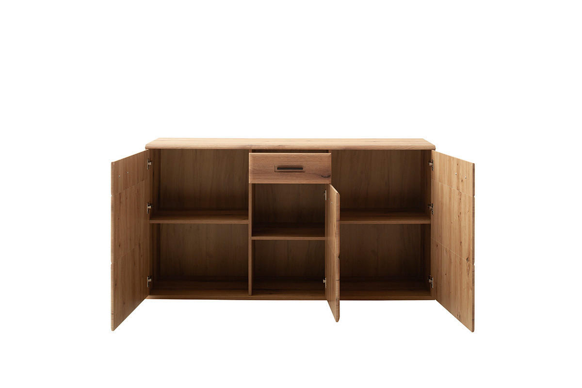 SIDEBOARD 165/90/44 cm  in Eichefarben  - Eichefarben/Anthrazit, Design, Holzwerkstoff/Metall (165/90/44cm) - Livetastic