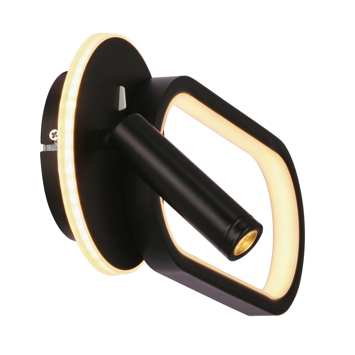 LED-WANDLEUCHTE 35/6.5/15 cm   - Schwarz/Weiß, Design, Kunststoff/Metall (35/6.5/15cm)
