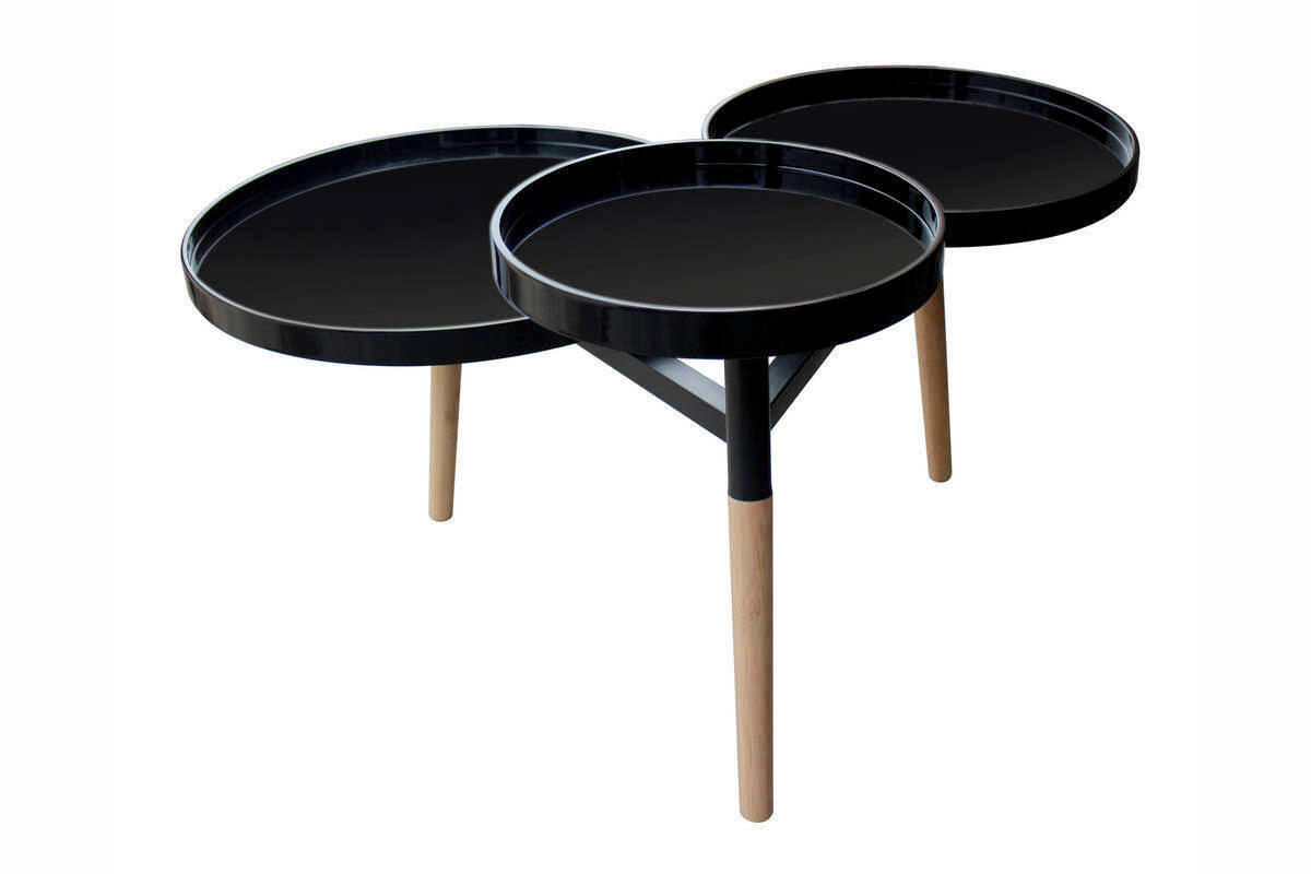 PRÍRUČNÝ STOLÍK, bambus, čierna - hnedá/čierna, Basics, kov/drevo (71/87/50cm)