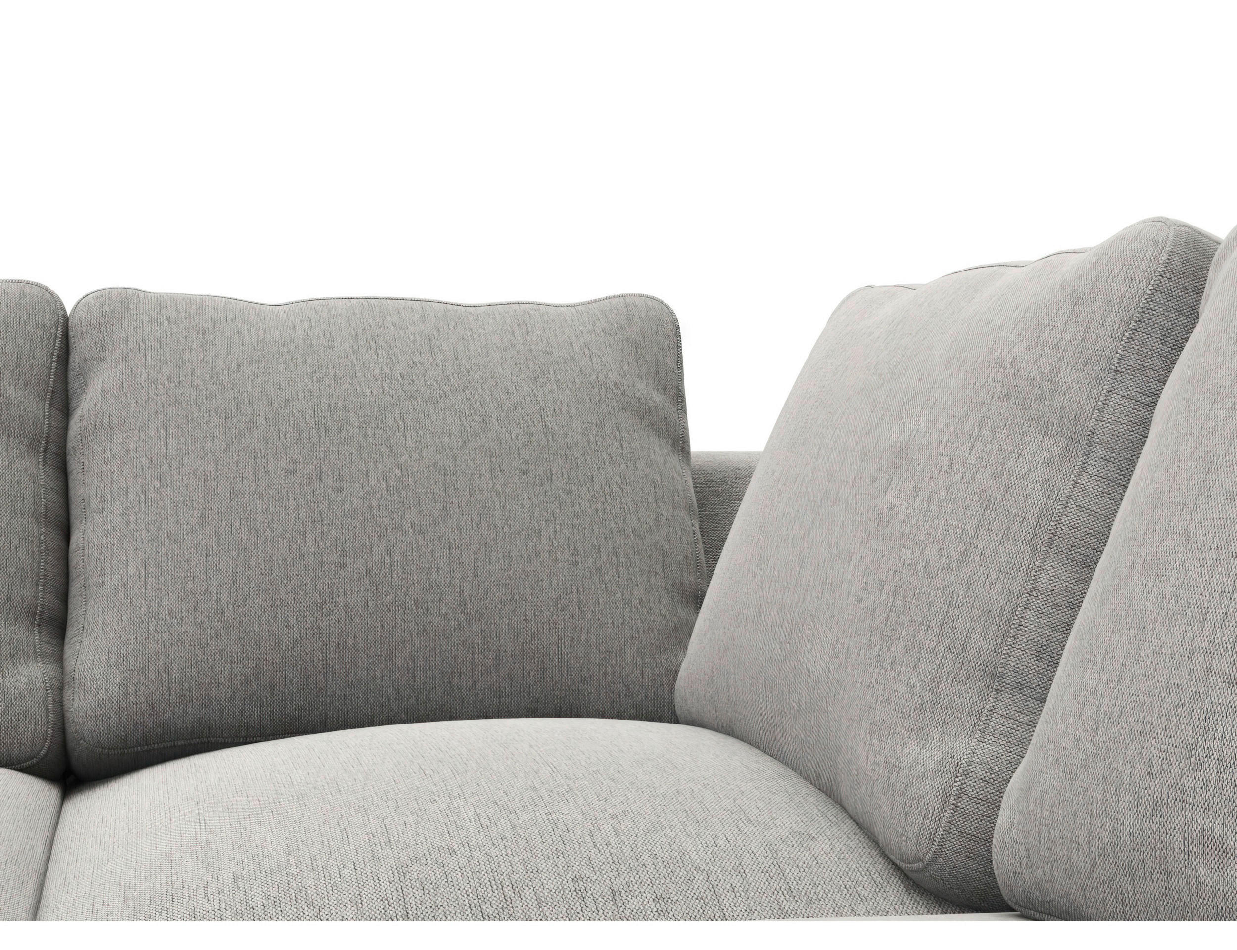 ECKSOFA Grau Webstoff, Flachgewebe  - Schwarz/Grau, Design, Textil/Metall (206/252cm) - Livetastic