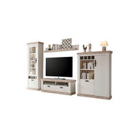 WOHNWAND 4-teilig  in Pinienfarben, Hellbraun  330/201/44 cm  - Hellbraun/Eichefarben, Design, Holzwerkstoff/Metall (330/201/44cm) - MID.YOU