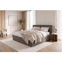 POLSTERBETT 160/200 cm,  in Braun, Lattenrost, Bettkasten,  - Schwarz/Braun, MODERN, Holz/Kunststoff (160/200cm) - MID.YOU