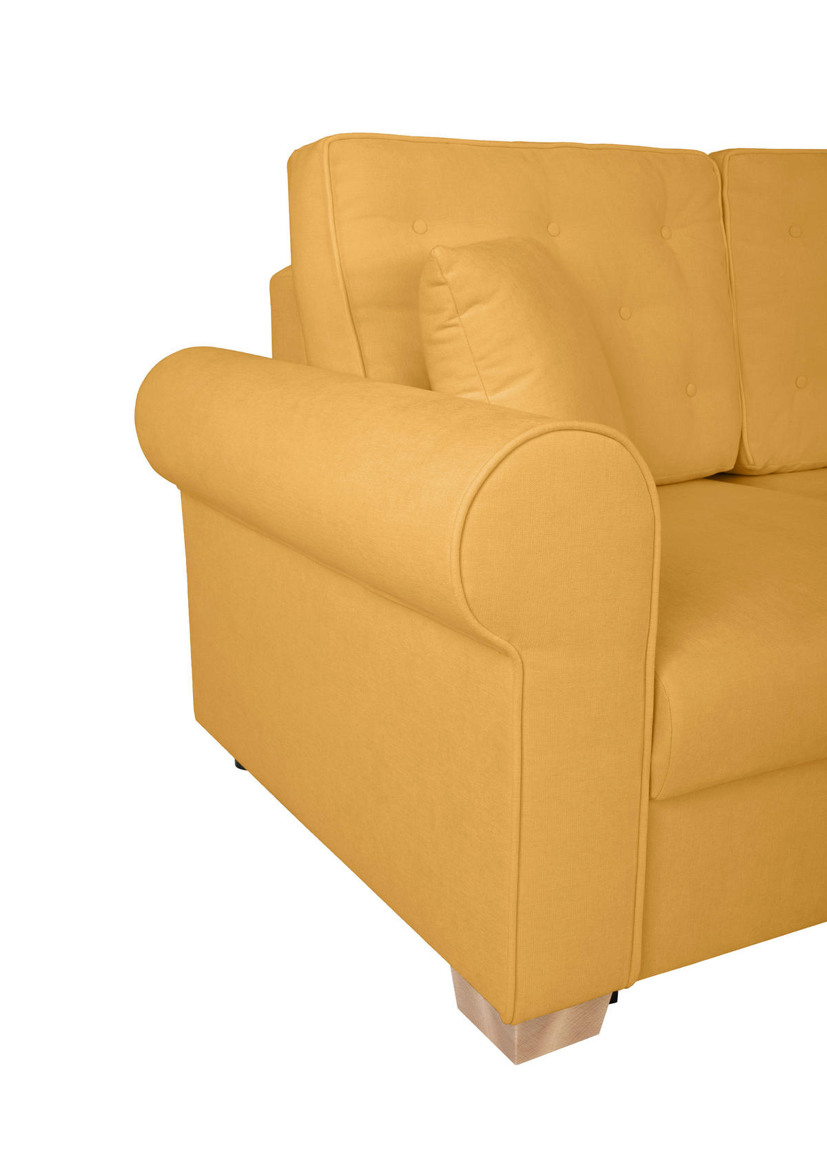 SCHLAFSOFA in Chenille Gelb  - Gelb/Buchefarben, Design, Holz/Textil (240/94/98cm) - MID.YOU