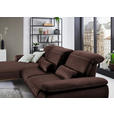 ECKSOFA in Mikrofaser Braun  - Beige/Schwarz, Natur, Holz/Textil (201/322cm) - Voleo