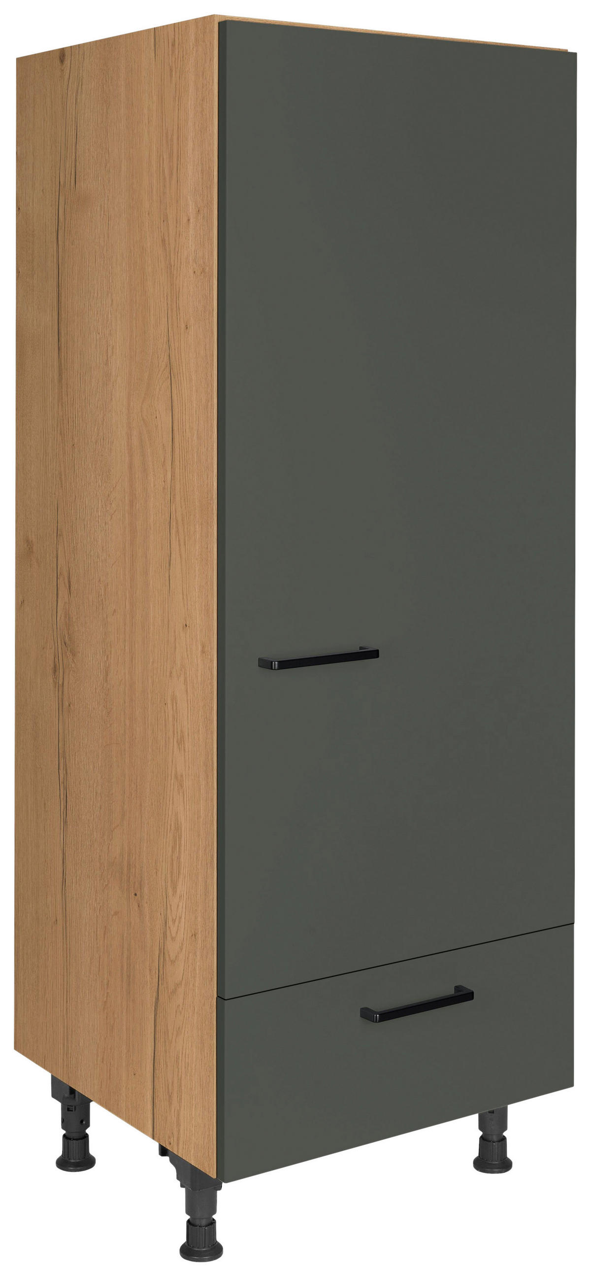 GERÄTEUMBAUSCHRANK 60/168/58 cm  in Grün, Eichefarben  - Eichefarben/Schwarz, MODERN, Holzwerkstoff/Metall (60/168/58cm) - Nobilia