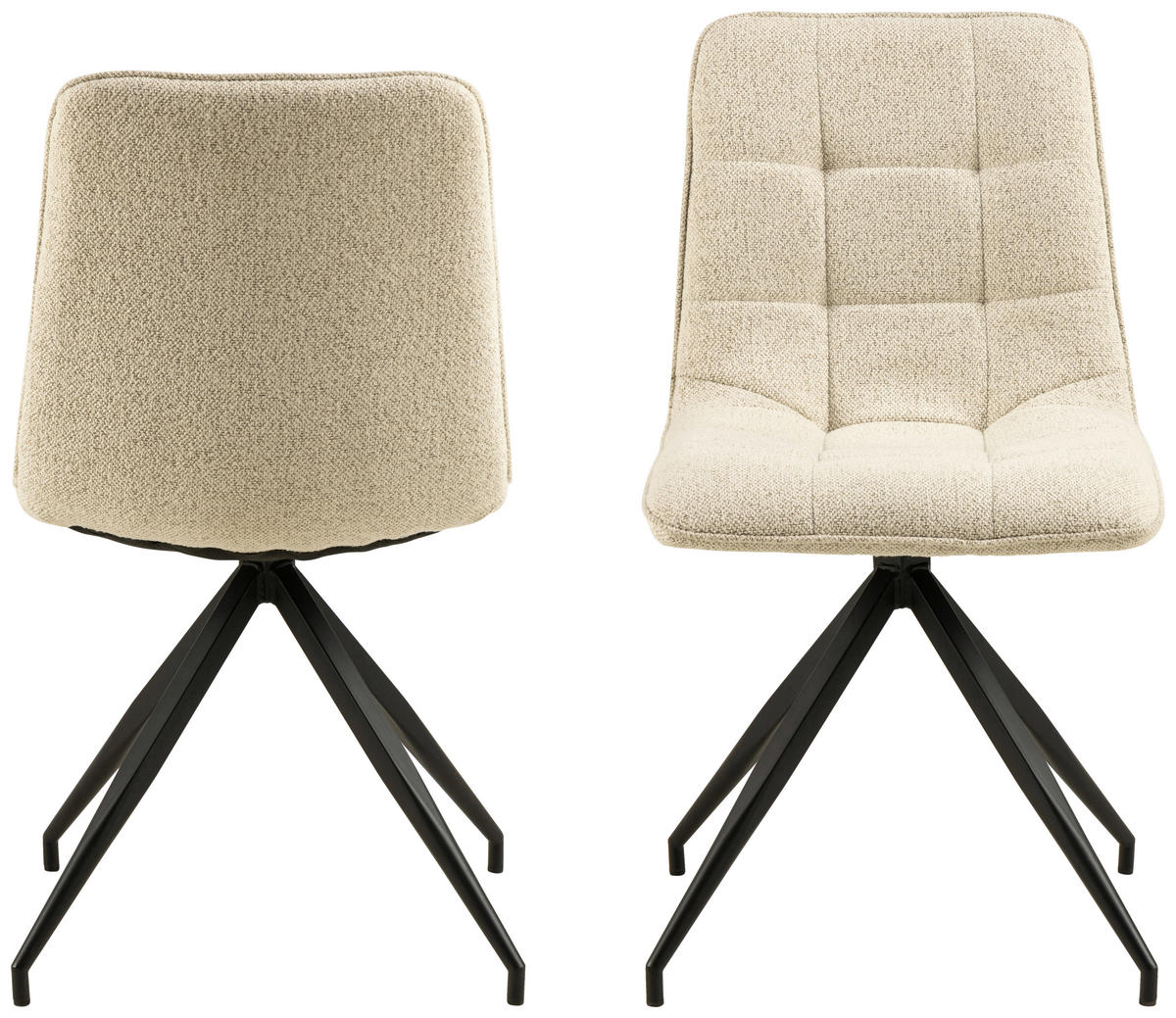 STOLICA  krem  tekstil      - crna/krem, Design, tekstil/metal (47/85/55,5cm) - MID.YOU