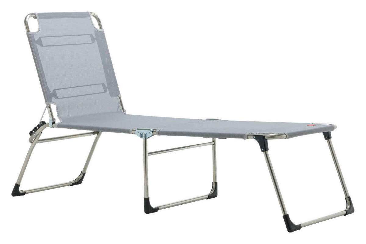 DREIBEINLIEGE 58/42/190 cm  - Alufarben/Grau, Design, Textil/Metall (58/42/190cm) - FIAM